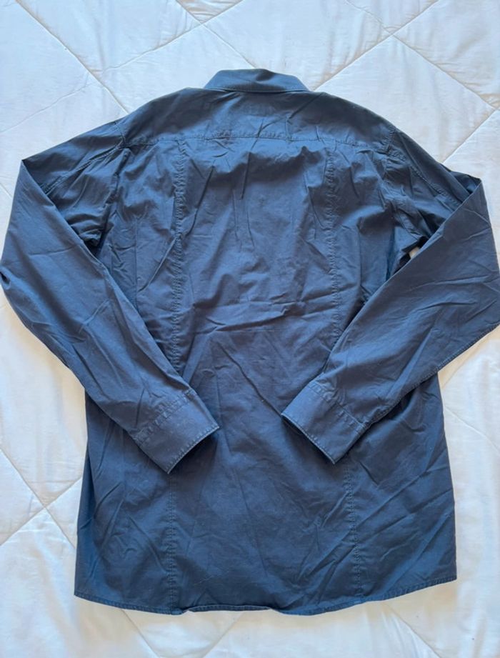 Chemise bleu marine homme black tag by Zara man slim fit ajustée début 2000 y2k taille M - photo numéro 4