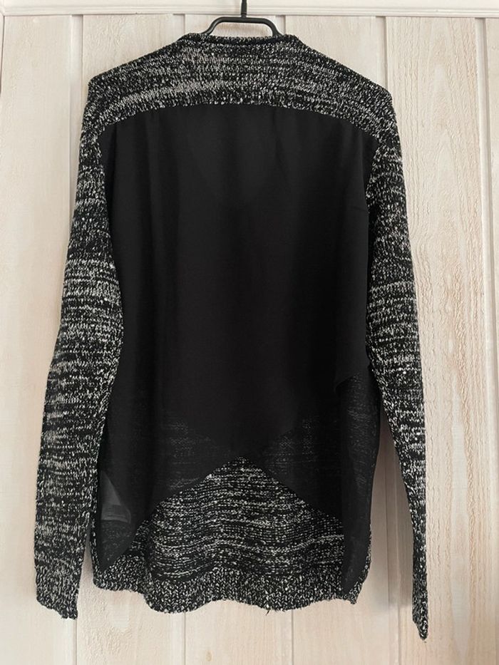 Pull noir argenté dos voilage - Chose promise - M - photo numéro 2