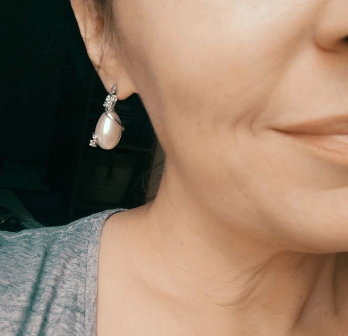 Boucles d'oreilles perle et strass