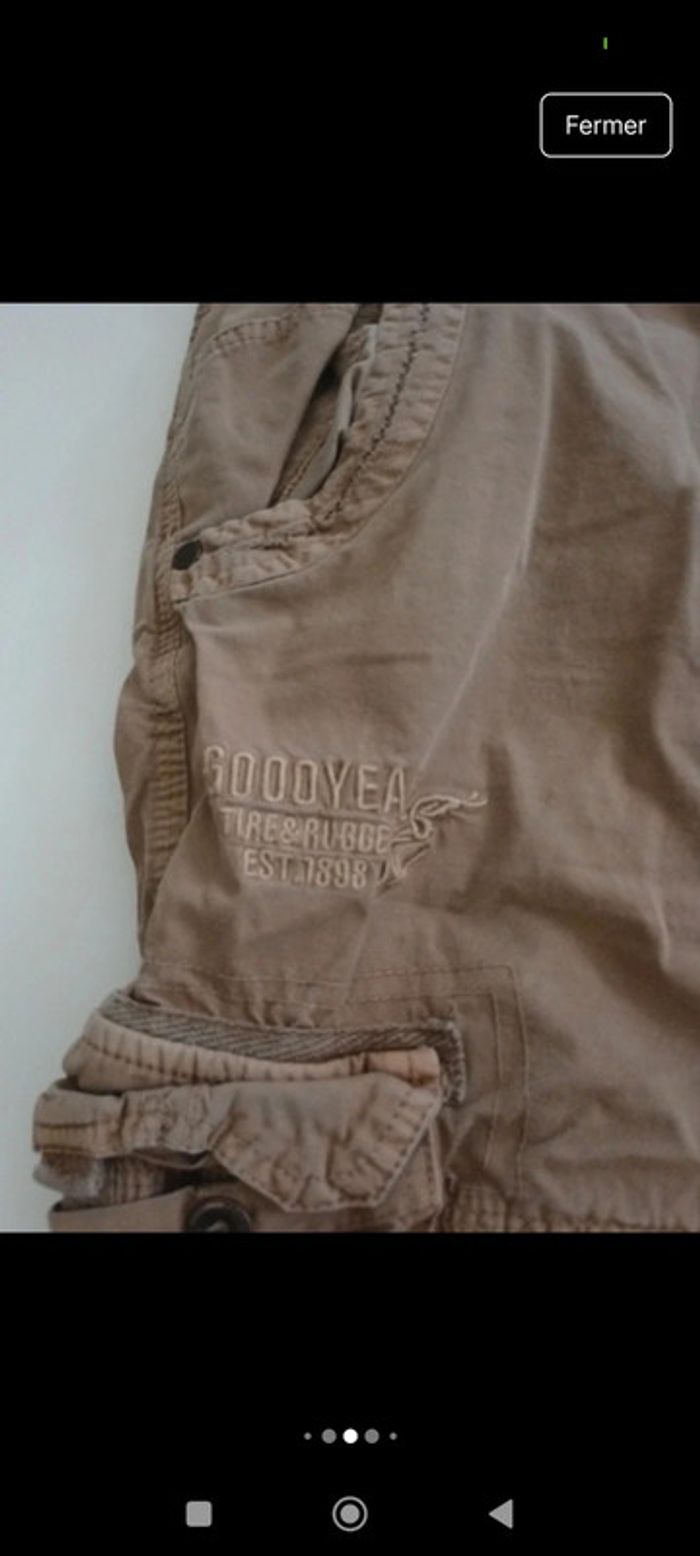 Bermuda short cargo homme Good Year taille M rétro vintage - photo numéro 4
