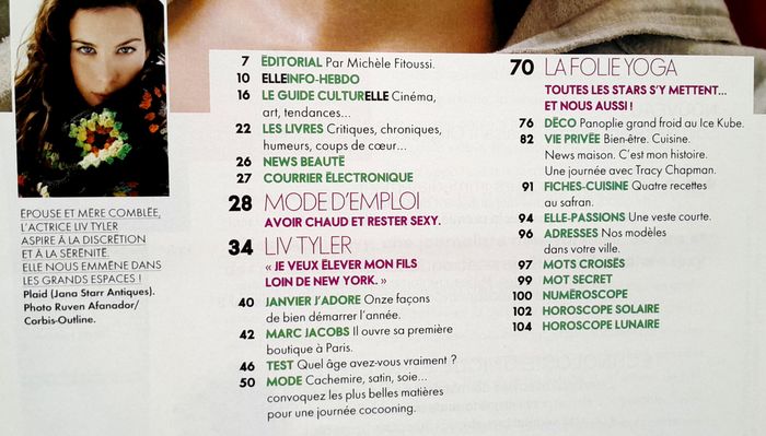 Magazine Elle n°3132 janvier 2006 spécial Liv Tyler - photo numéro 4