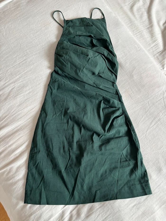 Sublime robe croisée dans le dos vert émeraude - Zara - XS - photo numéro 8