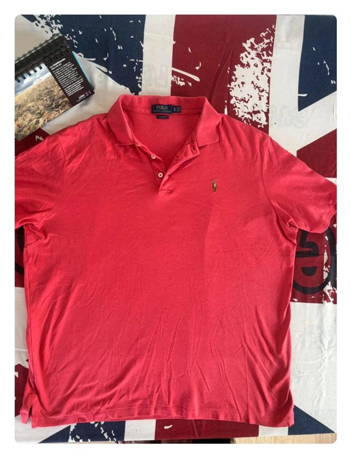 Polo Ralph Lauren rouge corail taille Xl logo prenium - photo numéro 10