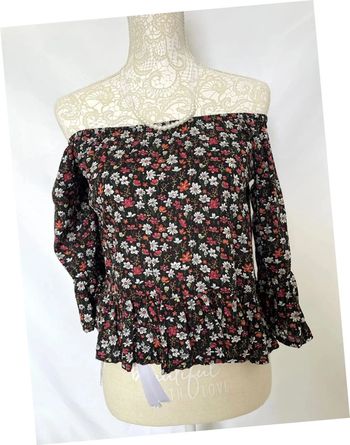 Top à fleurs épaules dénudées taille xs