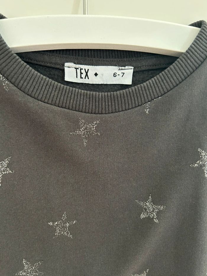 Sweat gris motif étoile taille 6/7 ans - photo numéro 4