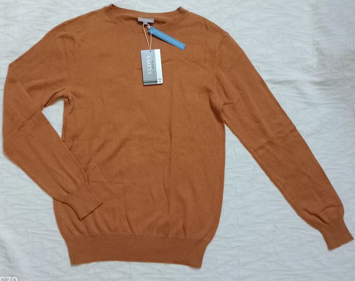 Eldys men pull coton cachemire taille S marron