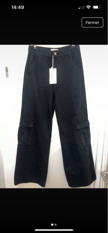 Pantalon cargo Jean femme noir