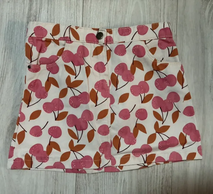 Jupe motif cerise