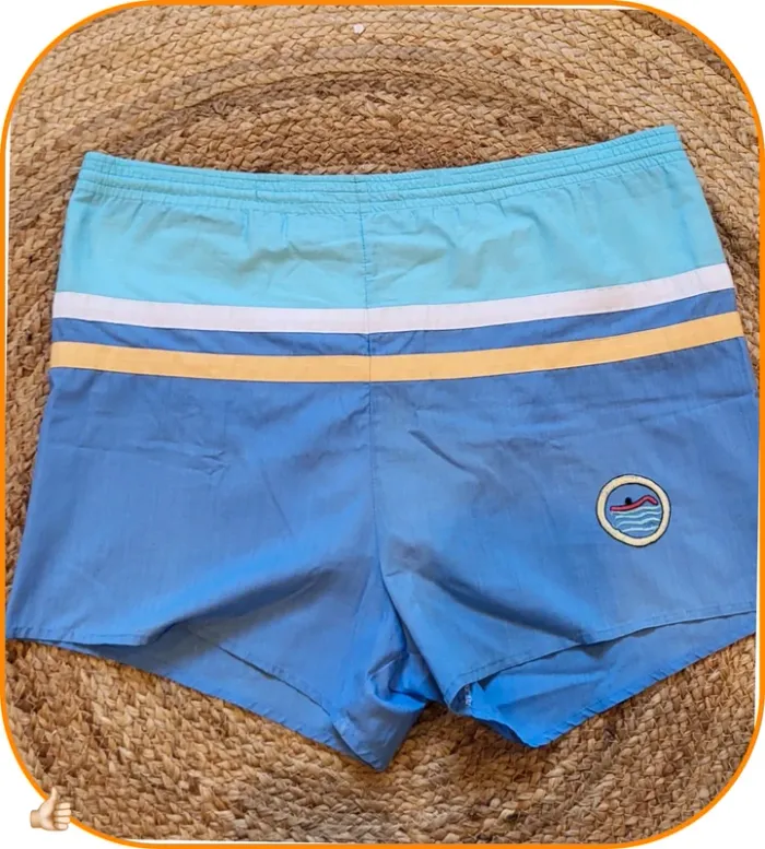 Short de bain rétro bleu homme – très bon état - Taille L - photo numéro 3