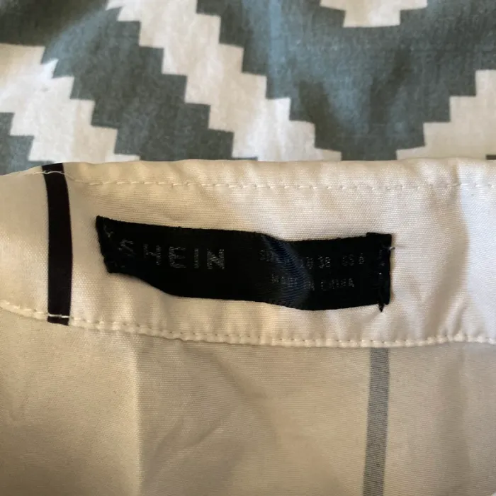 chemise courte blanche à rayure noir - photo numéro 2