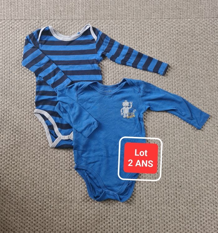 Lot de 2 bodies manches longues - 24 mois
