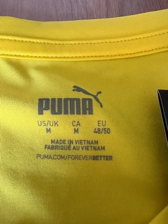 t shirt de sport homme manches longues puma jaune taille M - photo numéro 6