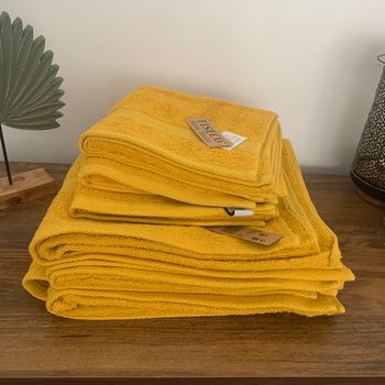 Lot de 3 draps de bain et 3 serviettes invitées