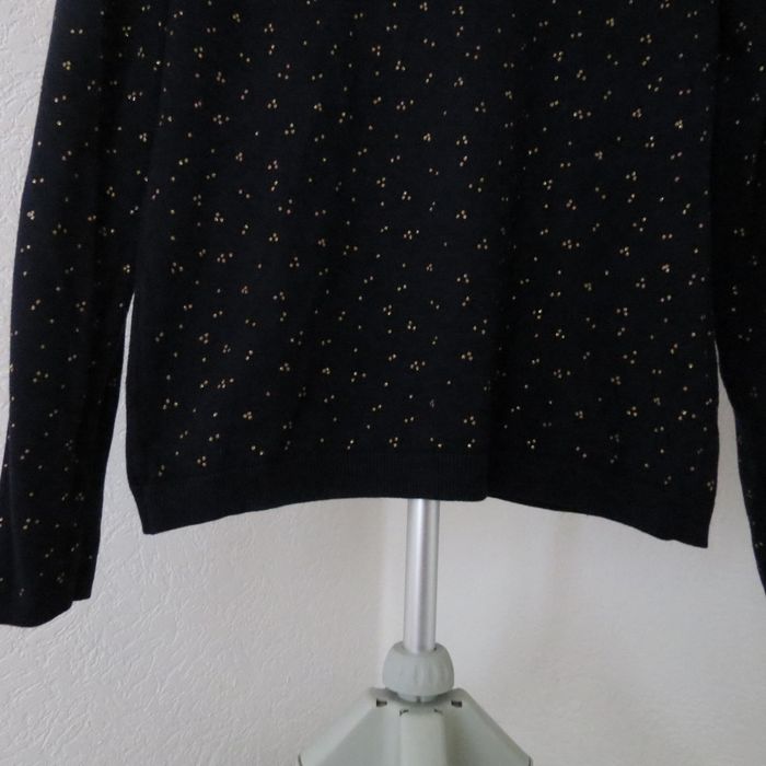 🌟 Pull fin bleu marine  Camaïeu – détails dorés & boutons épaule - photo numéro 4