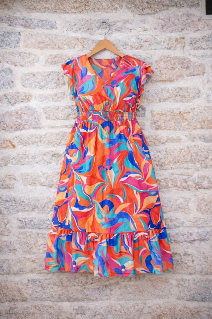 Robe longue aura vibrante du lagon et du corail Femme taille 54 marque Boohoo 💍 - photo numéro 7