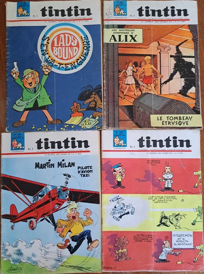 lot de 10 Magazines, Tintin Hebdomadaire , 1967-1968, état correct - photo numéro 13