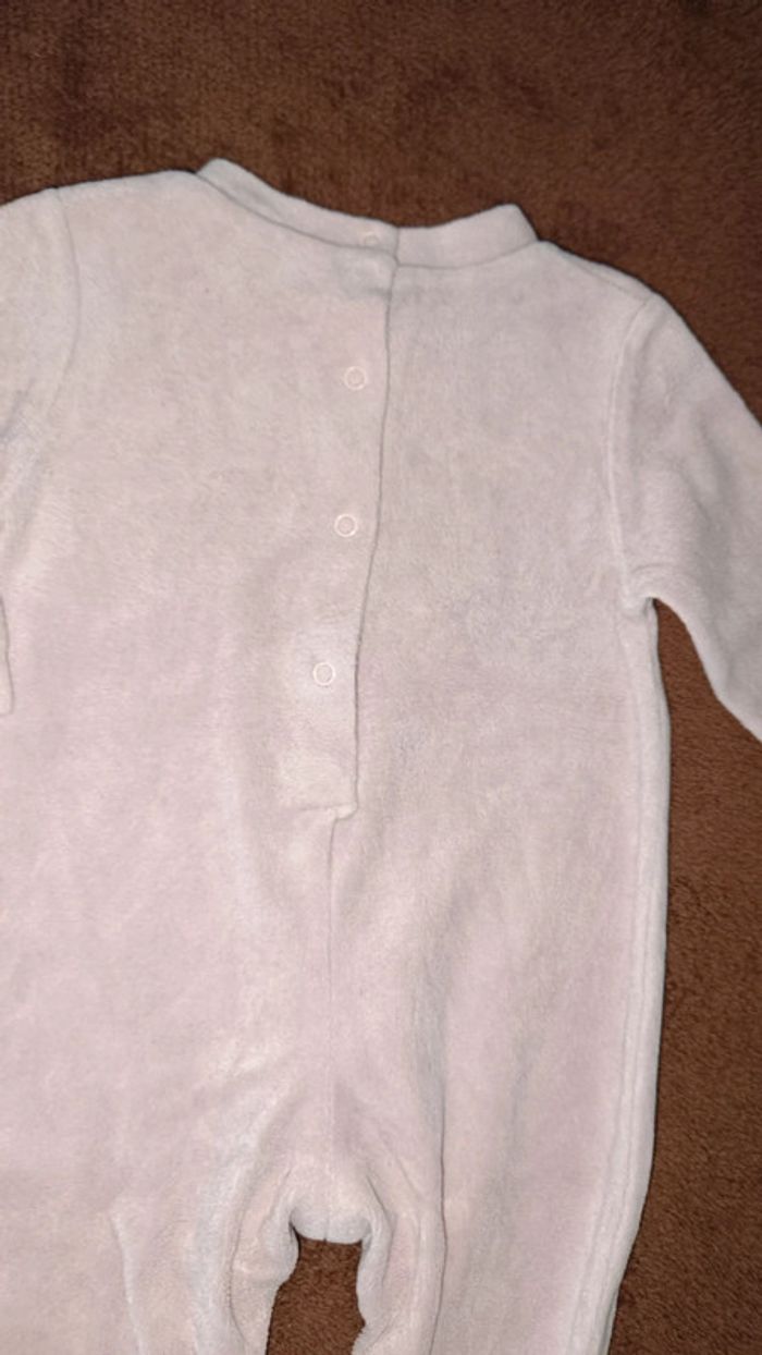 Pyjama velours une pièce rose pâle 3 mois - photo numéro 7