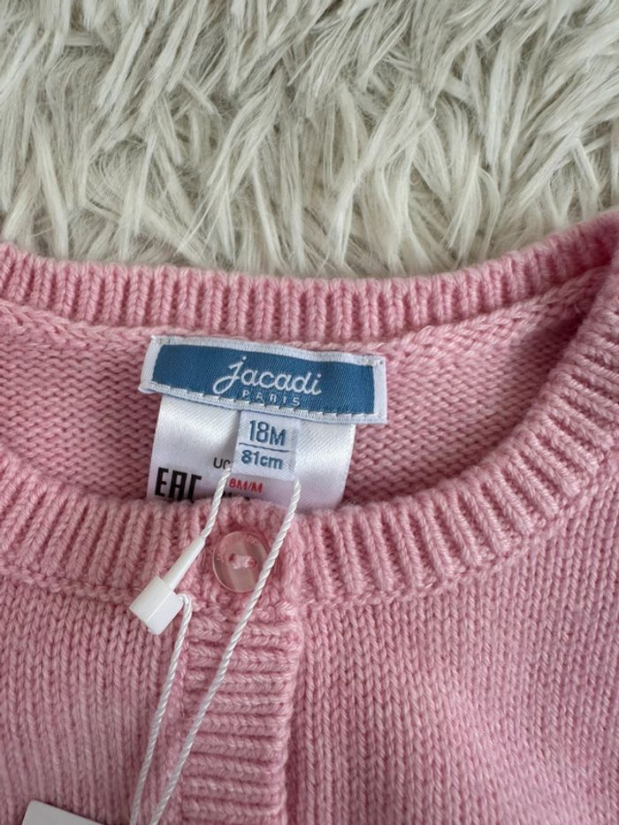 Gilet rose Jacadi taille 18 mois - photo numéro 3