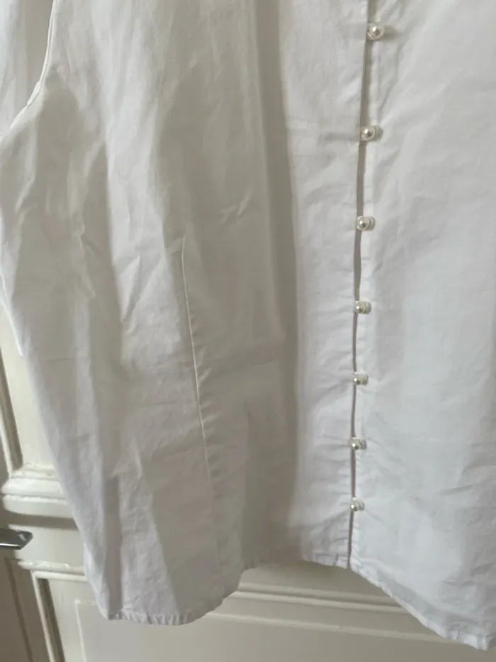 Blouse blanche col Claudine Custommade - photo numéro 9