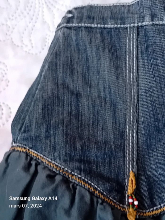 Jupe bimatiere à volants bleu fille 10 ans Eliane et Lena - photo numéro 11