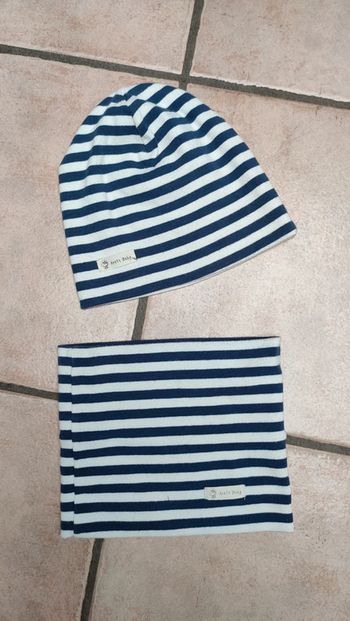 Bonnet et Snood bleu
