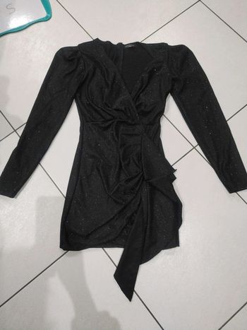Robe courte soirée noire pailletée Taille S
