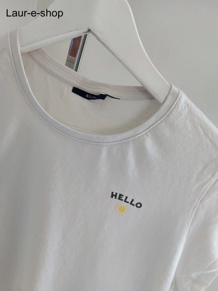 T-shirt manches courtes blanc motif discret 14 ans - photo numéro 2