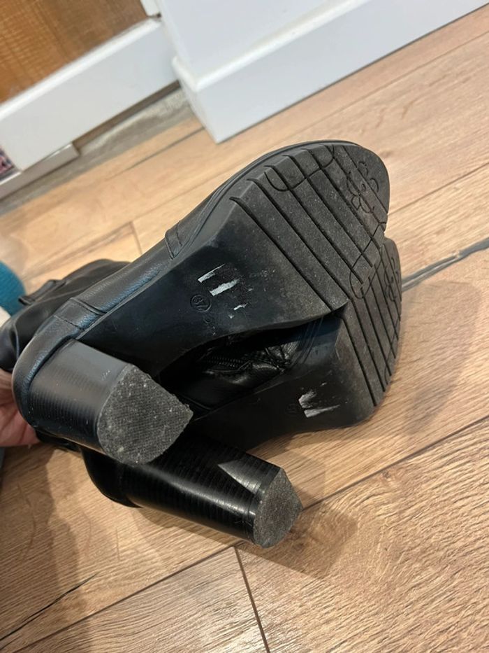 Paire de bottines noires simili cuir 37 - photo numéro 7