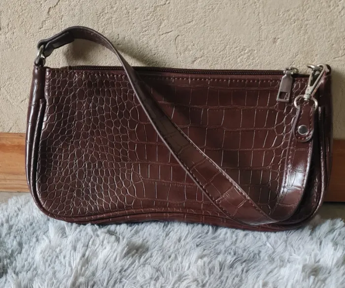 sac pochette simili marron - photo numéro 3