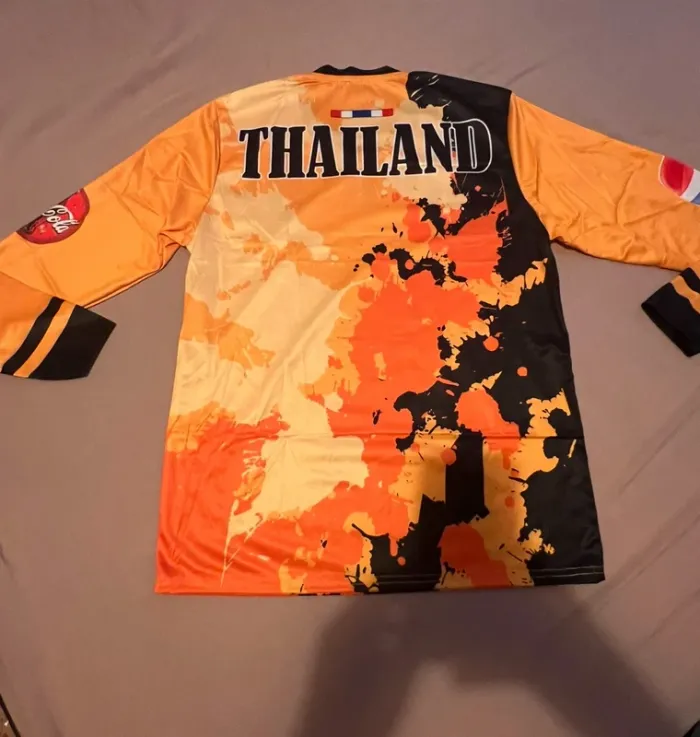 🟠 Maillot Thaïlandais 🇹🇭 SINGHA – orange / manches longues – Taille M – neuf sous blister - photo numéro 2