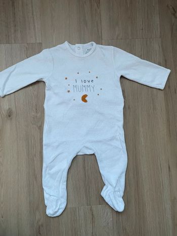 Pyjama Kiabi blanc 9 mois