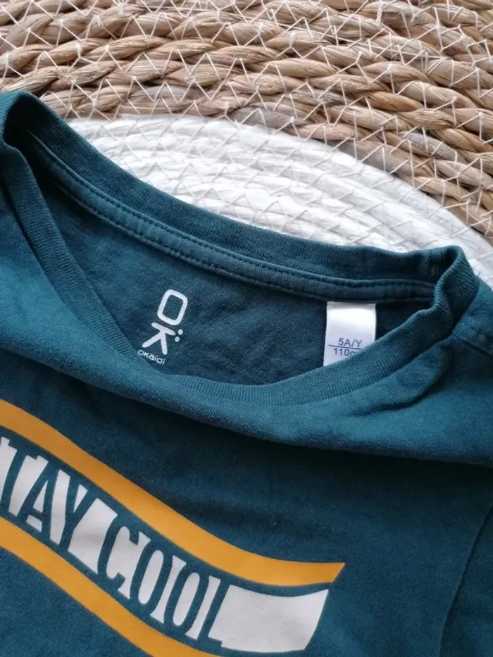 Tee-shirt manches longues bleu canard - Okaïdi - 5 ans - photo numéro 2