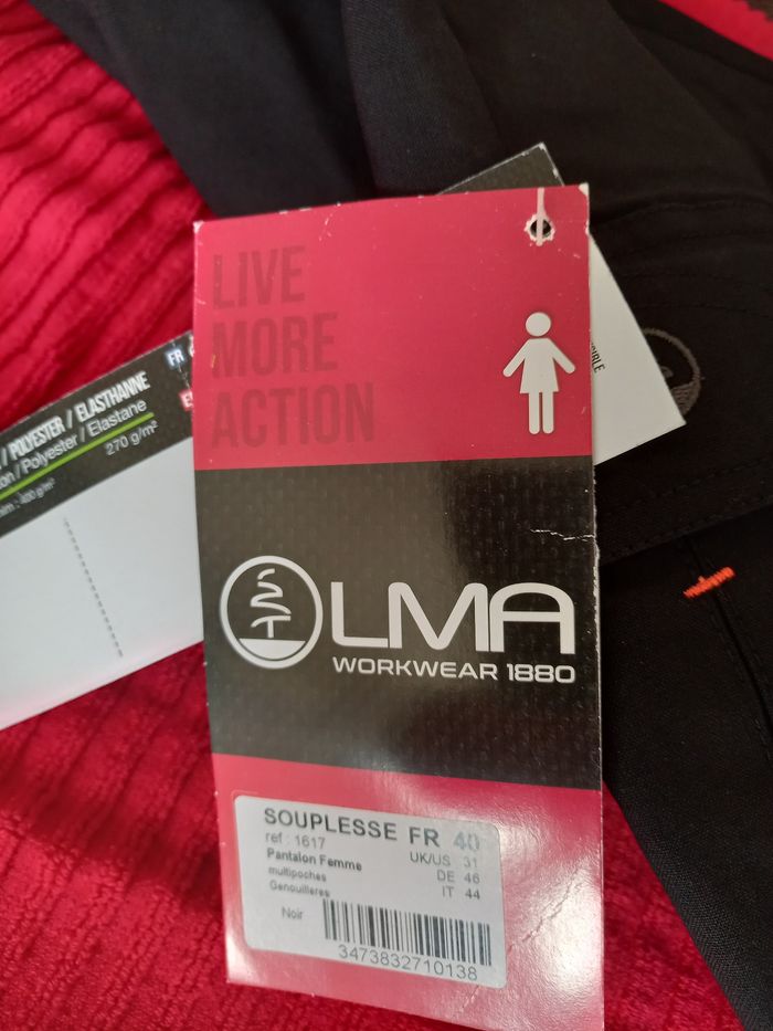 Pantalon de travail pour femme taille 40 marque LMA - photo numéro 3