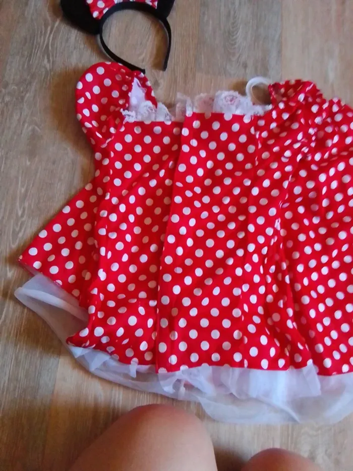 Déguisement fille 7 9 ans souris minnie année folle pois rouge blanc - photo numéro 10