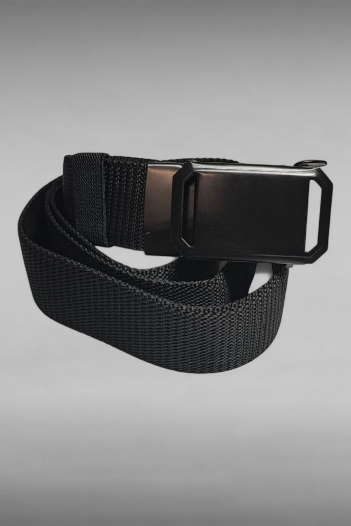Ceinture nylon noire Boucle acier noire 120CM