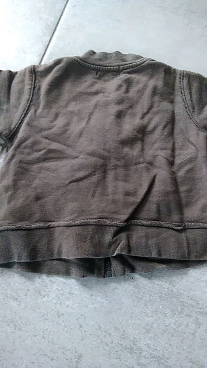 Sweat à capuche zippé garçon 12 mois 74cm - photo numéro 3