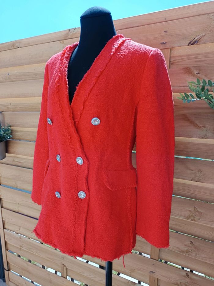 Veste orange/corail Zara taille M - photo numéro 2