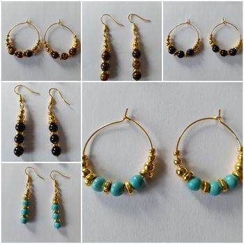 Boucles d'oreilles pierres naturelles