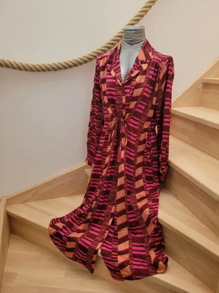 Robe chemise longue fluide taille L