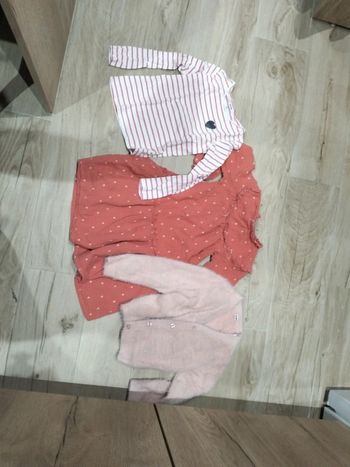 Lot corail robe tee shirt gilet