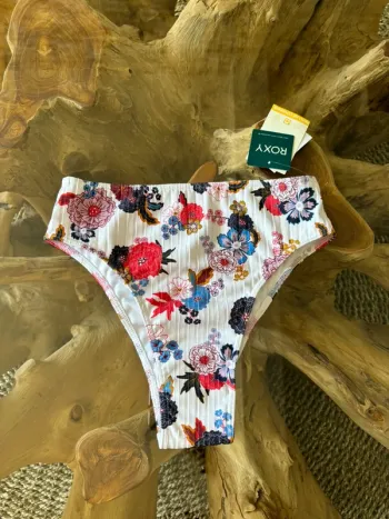 Bas de maillot de bain Roxy femme blanc fleurs Regular coverage XS