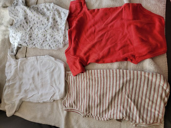 Lot de 4 bodies manches courtes 9 mois garçon - photo numéro 2