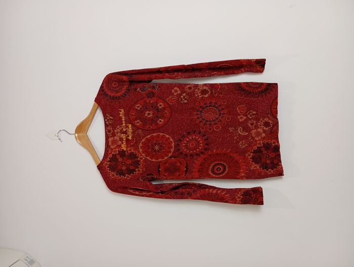 Pull rouge pailleté Desigual T.S - photo numéro 5