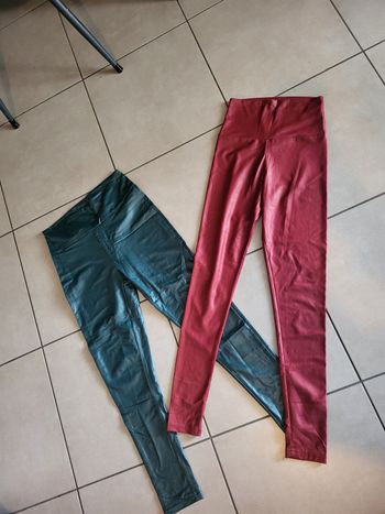 Lot 2 leggings effet simili