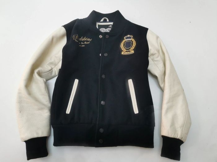 Veste teddy américaine laine et manche en vrai cuir