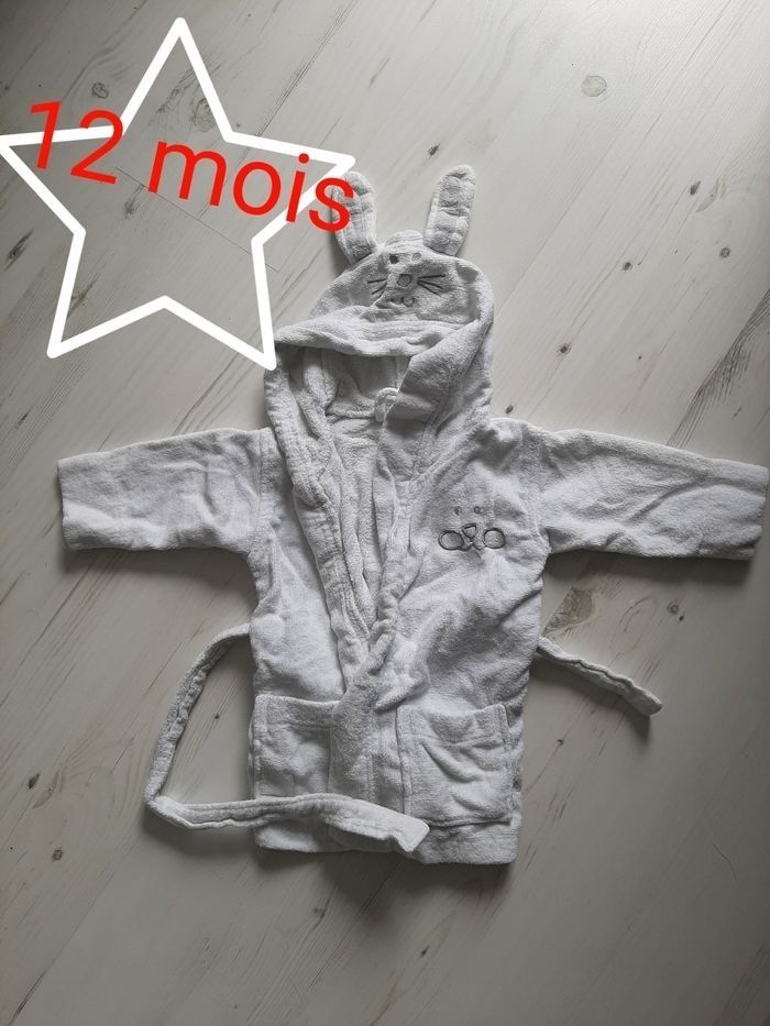 Peignoir blanc lapin 12 mois - photo numéro 2