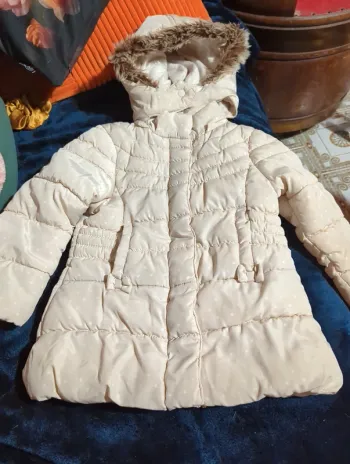 Manteau fourré crème