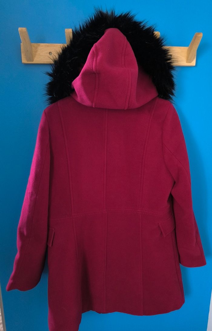Manteau Cache-Cache Rouge Bordeaux capuche noire comme neuf Taille 42 - photo numéro 5