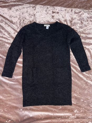 Sweat-shirt / pull long / tunique gris foncé