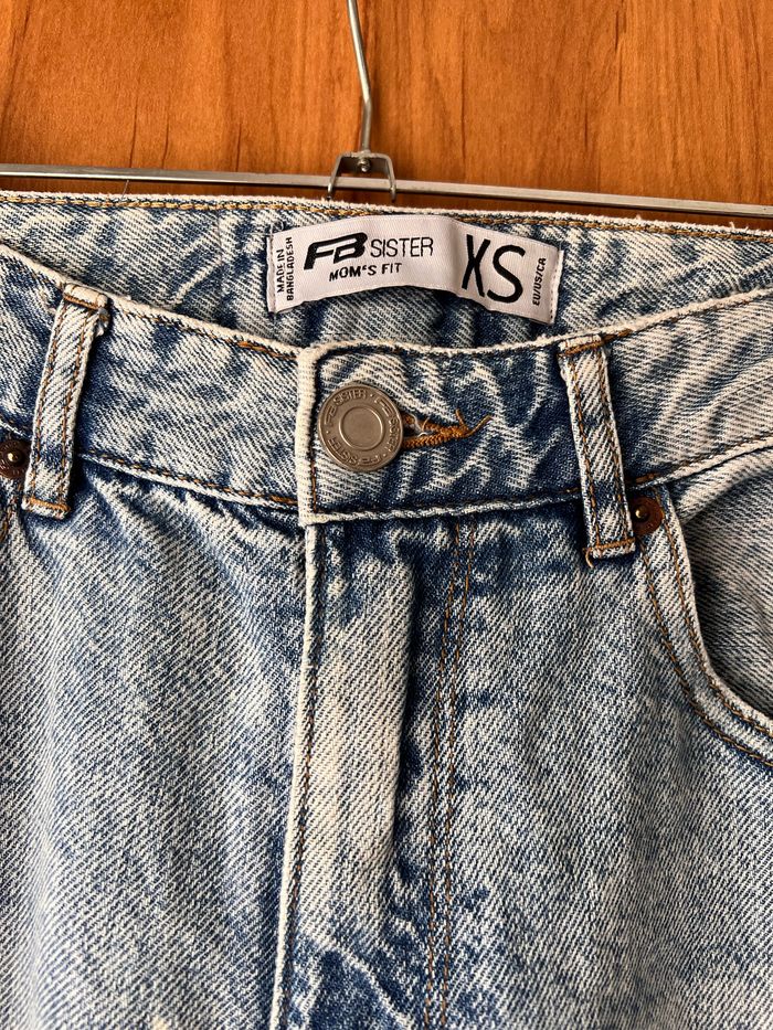 Jean droit coupe Mom fit bleu clair FB Sister taille XS-34 - photo numéro 3